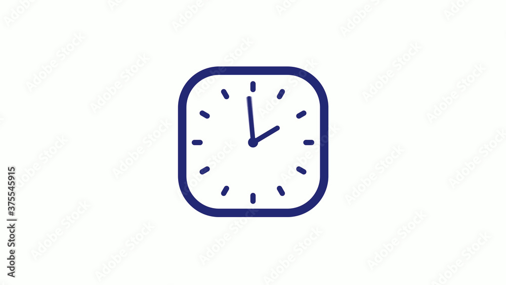 New blue dark counting down clock icon on white background New blue dark counting down clock icon on white background