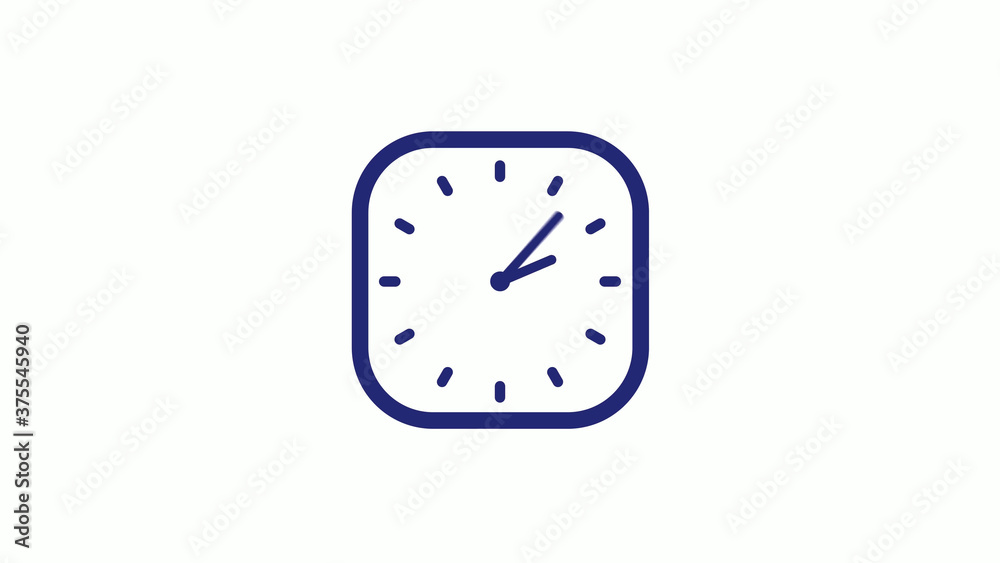 New blue dark counting down clock icon on white background New blue dark counting down clock icon on white background