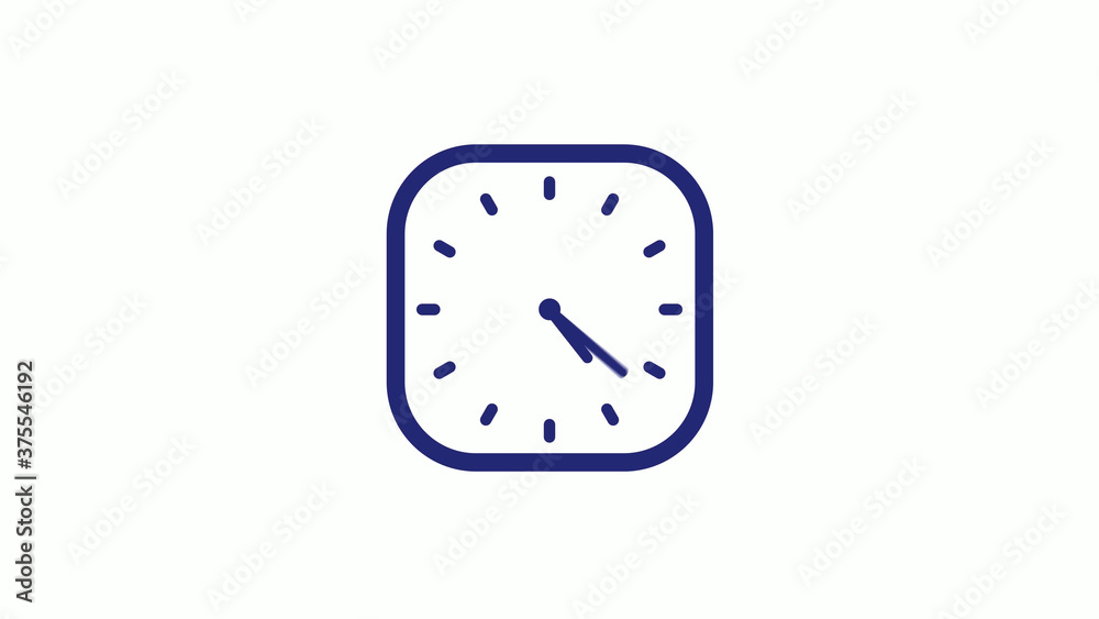 New blue dark counting down clock icon on white background New blue dark counting down clock icon on white background
