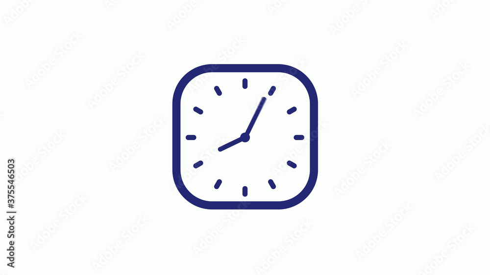 New blue dark counting down clock icon on white background New blue dark counting down clock icon on white background