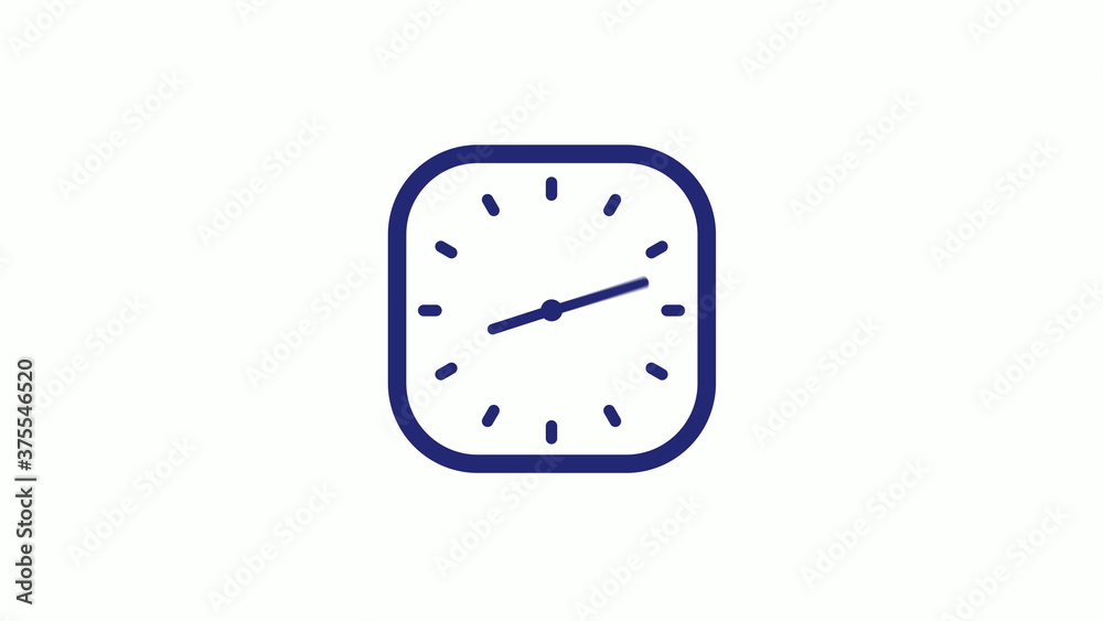New blue dark counting down clock icon on white background New blue dark counting down clock icon on white background