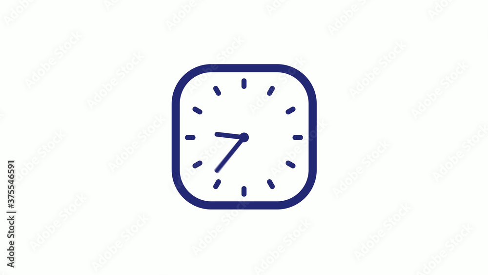 New blue dark counting down clock icon on white background New blue dark counting down clock icon on white background