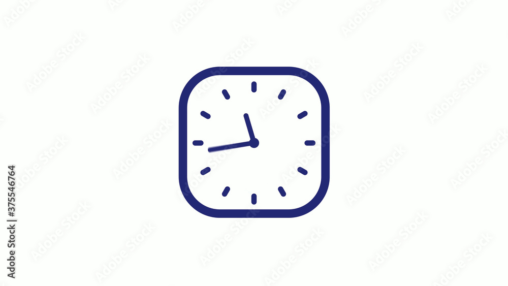 New blue dark counting down clock icon on white background New blue dark counting down clock icon on white background
