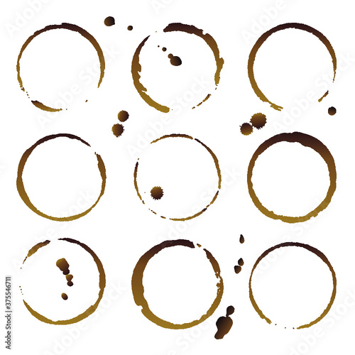 Wallpaper Mural Vector coffee cup stains, Isolated On White Background, tea ring stamps Illustration Torontodigital.ca