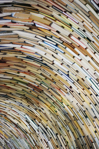 PRAGUE, CZECH REPUBLIC - 10 january, 2018: a endless book tunnel tower in Prague, in the public library