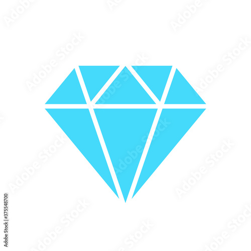 Diamond shape icon. Jewel crystal sign. Gem symbol. Luxury logo. Vector illustration image. Isolated on white background.