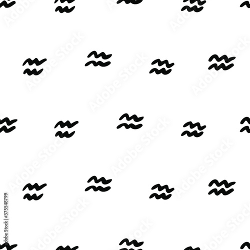 Vector seamless black and white pattern with abstract elements. Doodle drawing.