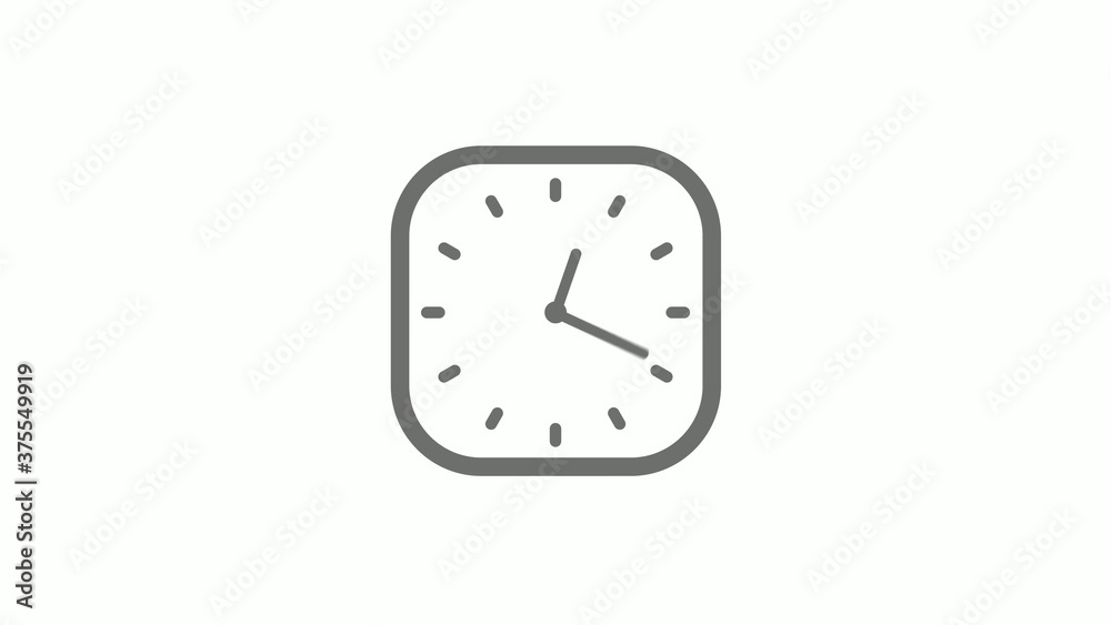 Amazing gray color square clock icon on white background,clock icon Amazing gray color square clock icon on white background,clock icon
