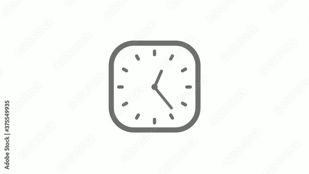 Amazing gray color square clock icon on white background,clock icon Amazing gray color square clock icon on white background,clock icon