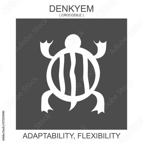 vector icon with african adinkra symbol Denkyem. Symbol of adaptability and flexibility photo