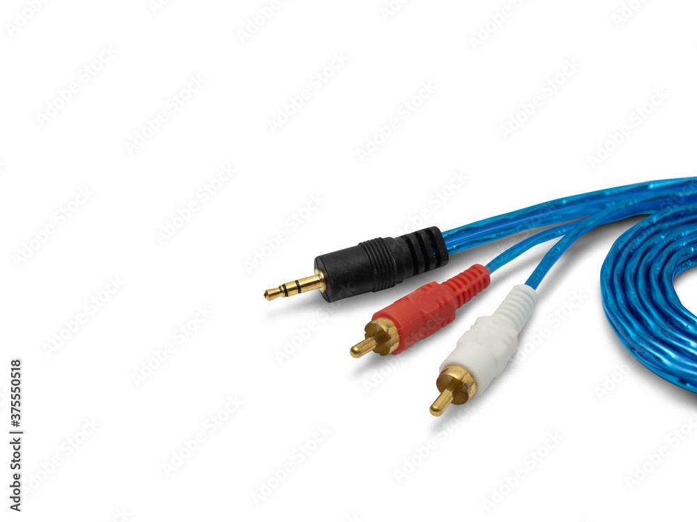 av cable on a white background,with clipping path av cable on a white background,with clipping path