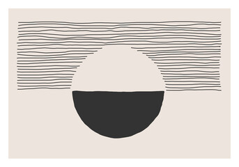 Papier peint photo Minimaliste art Création minimaliste tendance aux courbes esthétiques  © C Design Studio