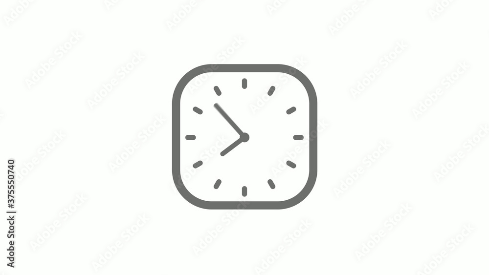 Amazing gray color square clock icon on white background,clock icon Amazing gray color square clock icon on white background,clock icon