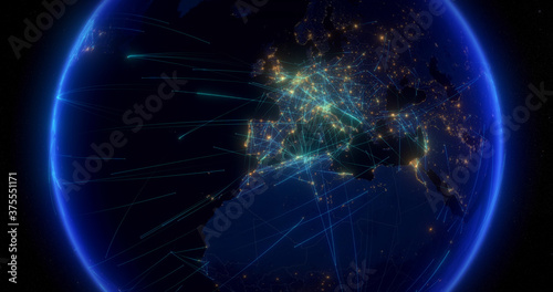 Global Communications Through the Network of Connections From Europe to America. The Concept of the Internet  Social Media  Travelling  Logistics.