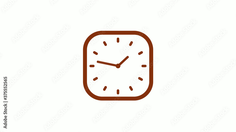 New brown dark counting down square clock icon on white background New brown dark counting down square clock icon on white background