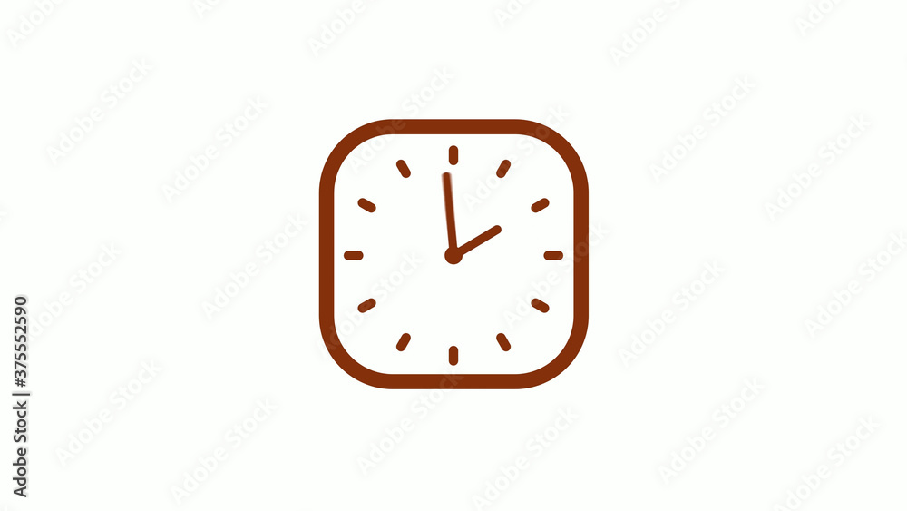 New brown dark counting down square clock icon on white background New brown dark counting down square clock icon on white background