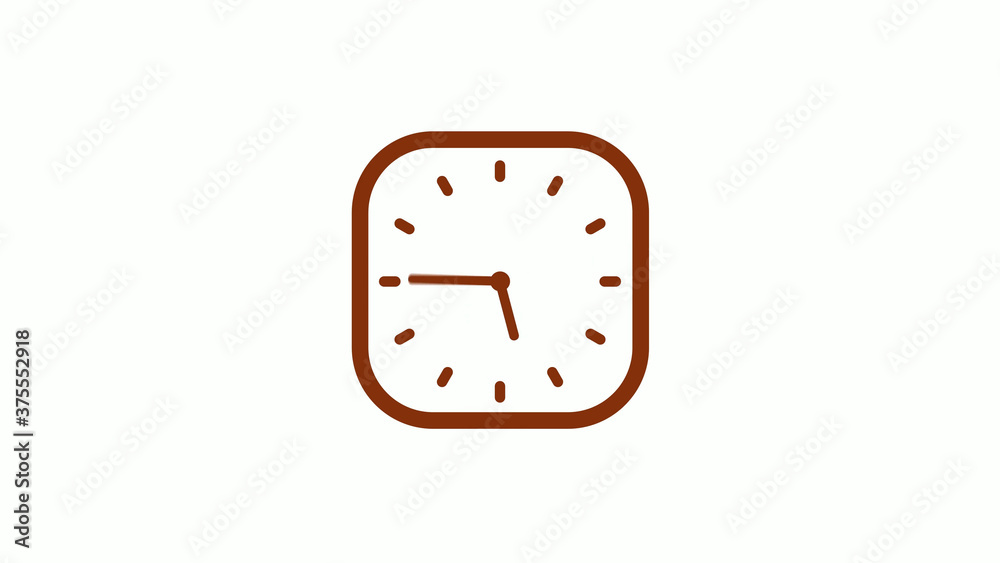 New brown dark counting down square clock icon on white background New brown dark counting down square clock icon on white background