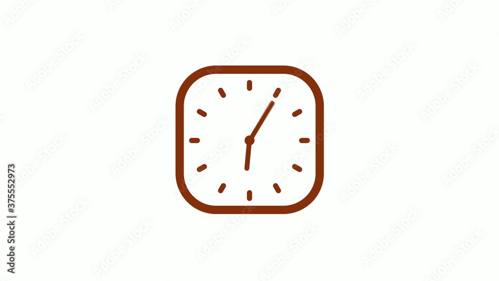 New brown dark counting down square clock icon on white background New brown dark counting down square clock icon on white background