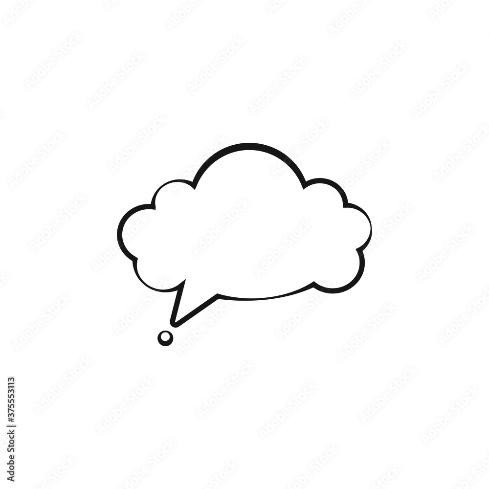 Trendy think bubble in flat style. Cloud line art. vector illustration Trendy think bubble in flat style. Cloud line art. vector illustration