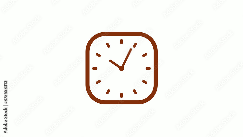 New brown dark counting down square clock icon on white background New brown dark counting down square clock icon on white background