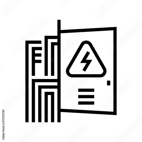 switchboard box line icon vector. switchboard box sign. isolated contour symbol black illustration