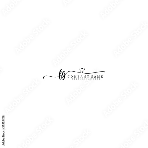 FG Initial handwriting logo template vector
