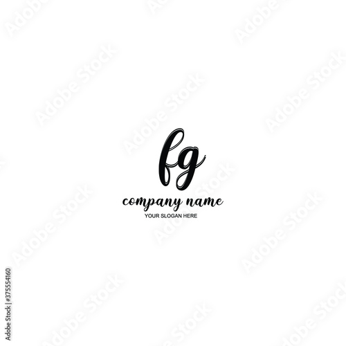 FG Initial handwriting logo template vector 