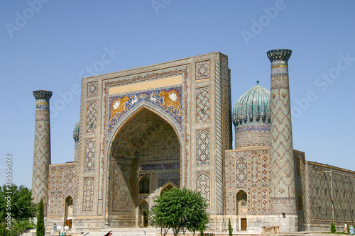 Ancient Sher-Dor Madrasah on the Registan Square in Samarkand
