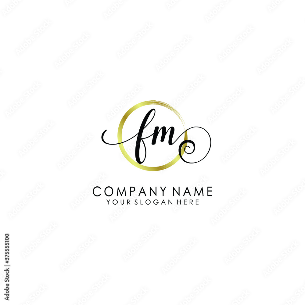 FM Initial handwriting logo template vector FM Initial handwriting logo template vector