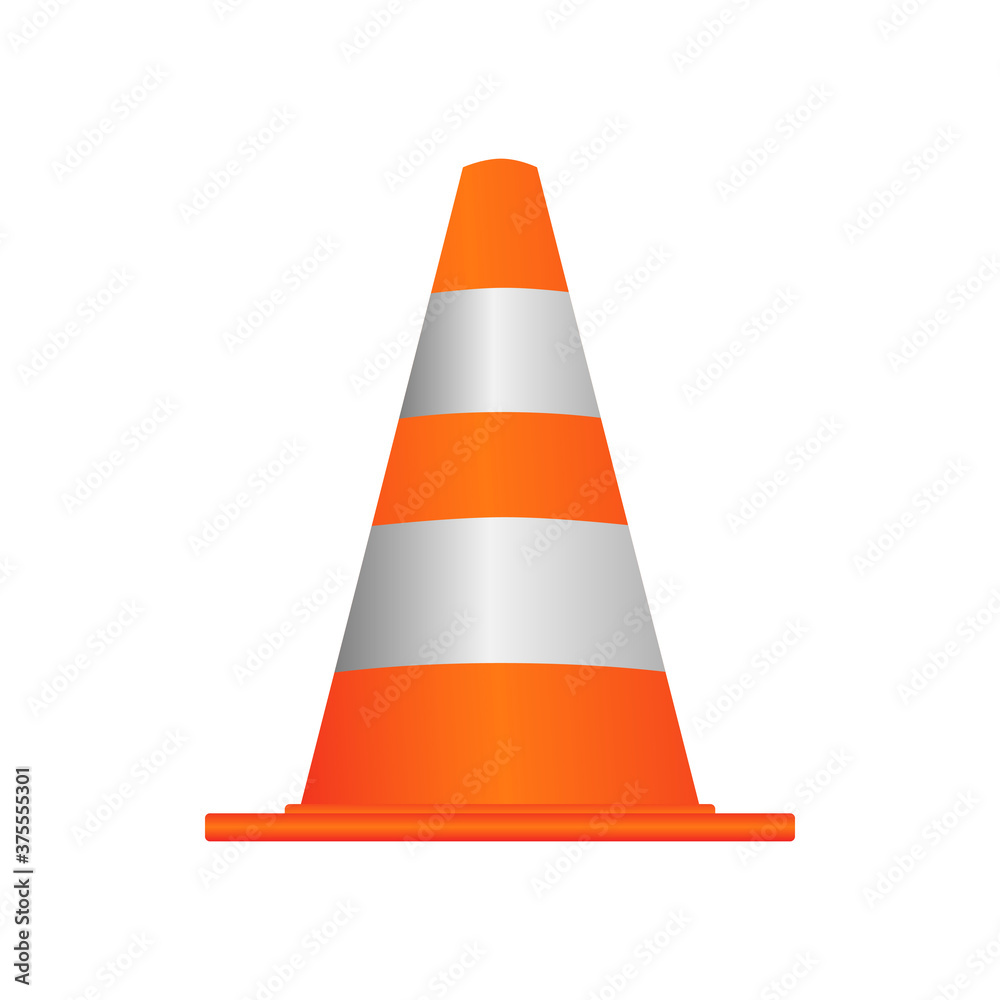 Traffic cone isolated on white, 3d vector illustration Traffic cone isolated on white, 3d vector illustration