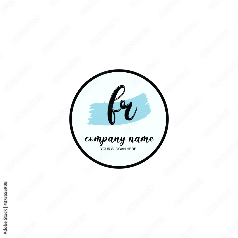 FR Initial handwriting logo template vector FR Initial handwriting logo template vector