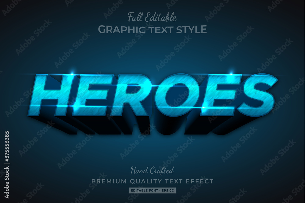 Heroes Rusty 3d Text Style Effect Premium