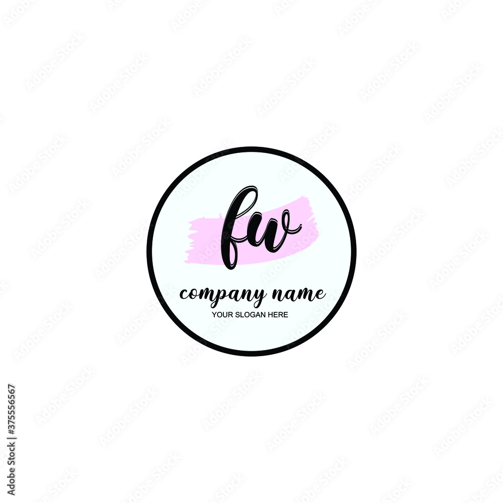 Obraz premium FW Initial handwriting logo template vector