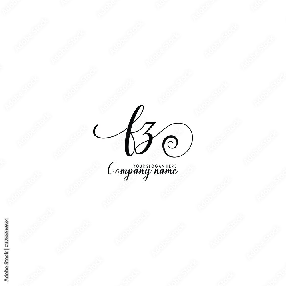 FZ Initial handwriting logo template vector
FZ Initial handwriting logo template vector
