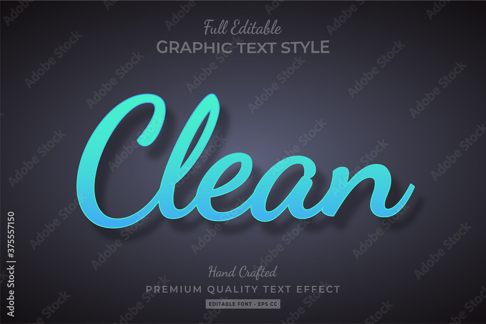 Gradient Clean 3d Text Style Effect Premium
