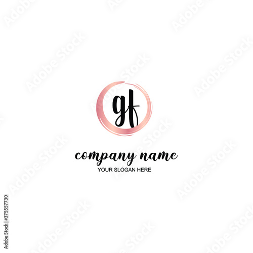 GF Initial handwriting logo template vector 