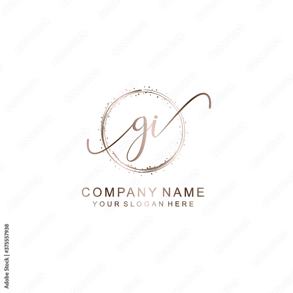 GI Initial handwriting logo template vector
GI Initial handwriting logo template vector