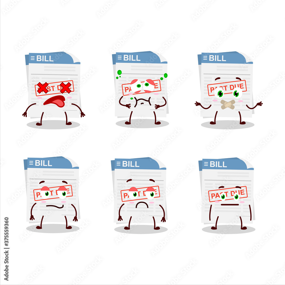 Bill paper cartoon character with nope expression Bill paper cartoon character with nope expression