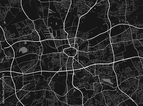 Urban city map of Dortmund. Vector poster. Grayscale street map. photo
