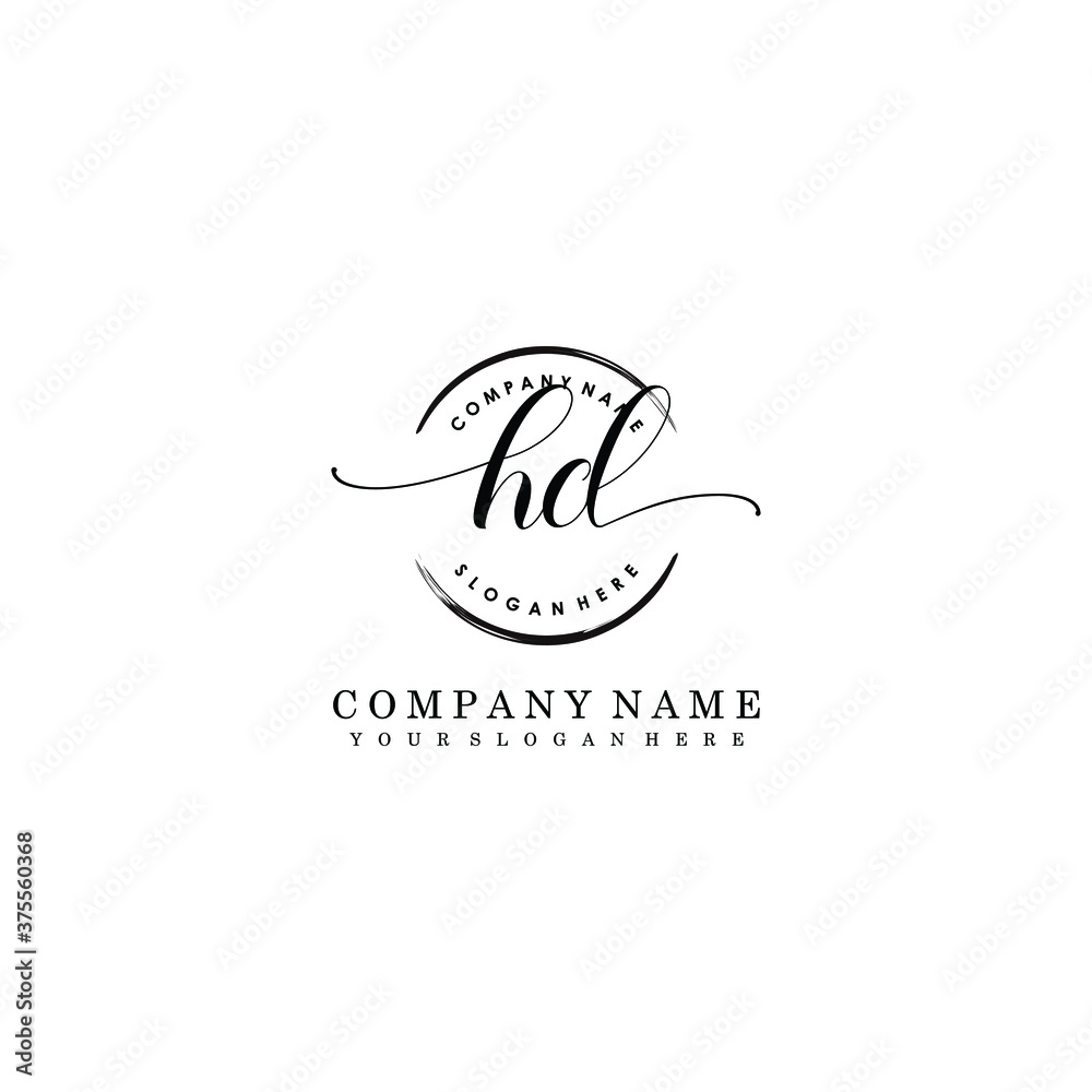 HD Initial handwriting logo template vector HD Initial handwriting logo template vector