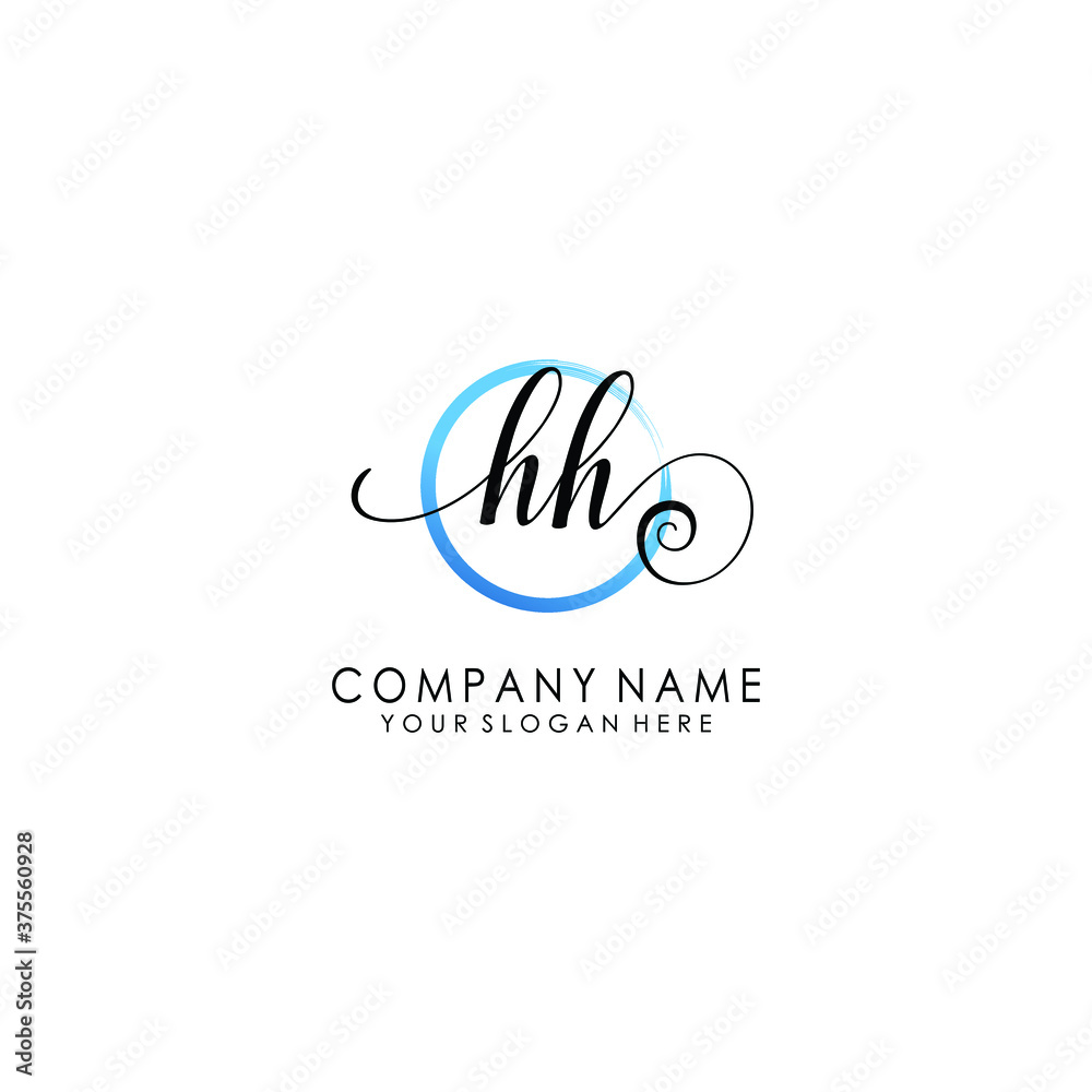 HH Initial handwriting logo template vector HH Initial handwriting logo template vector