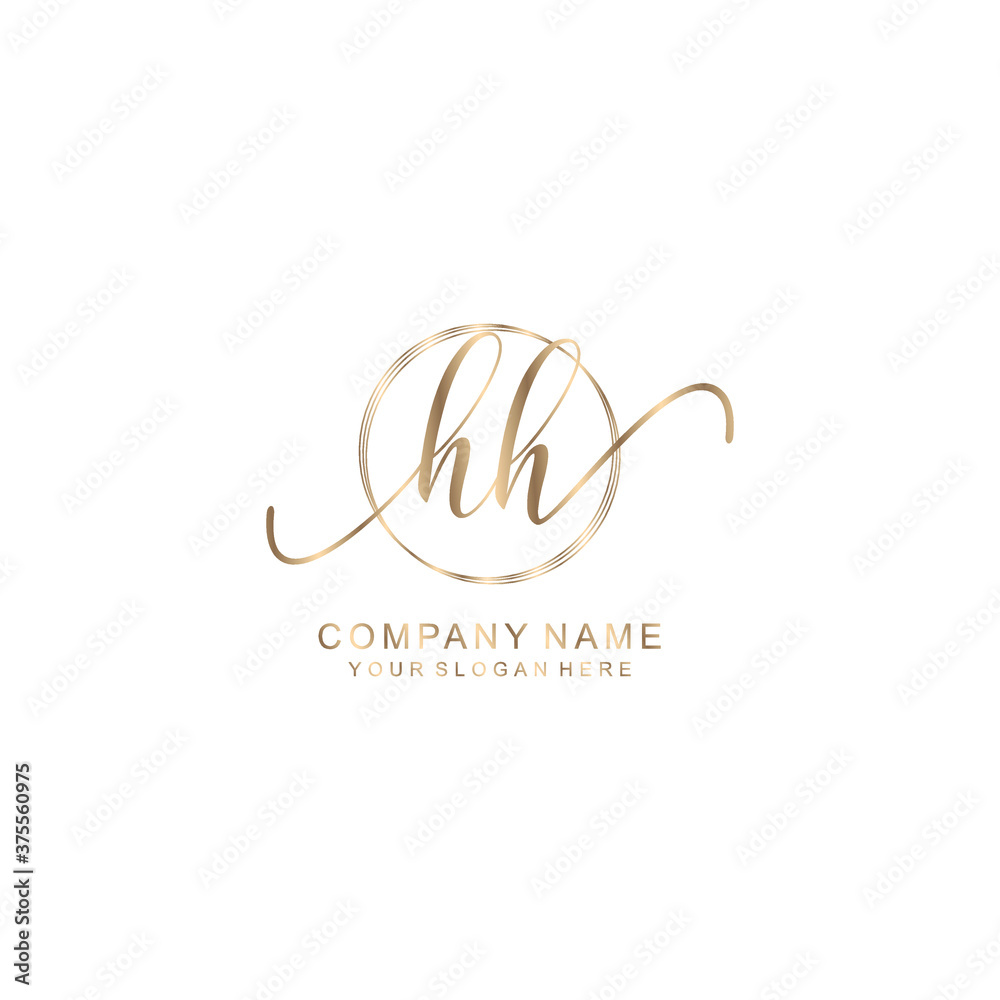 HH Initial handwriting logo template vector HH Initial handwriting logo template vector