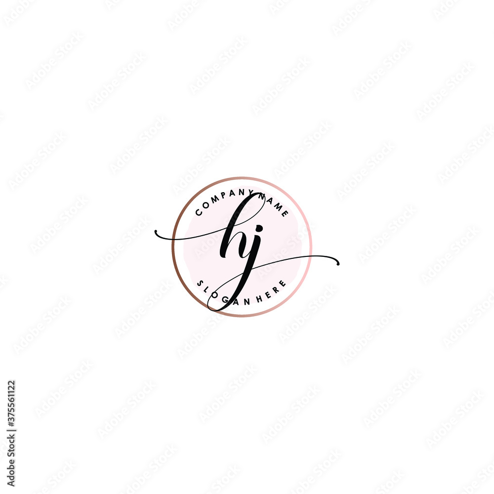 HJ Initial handwriting logo template vector HJ Initial handwriting logo template vector