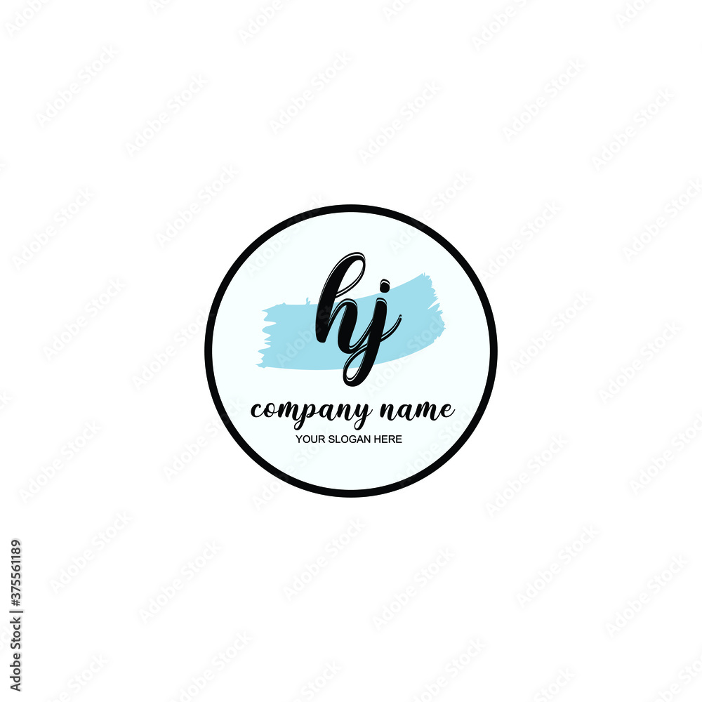 HJ Initial handwriting logo template vector HJ Initial handwriting logo template vector