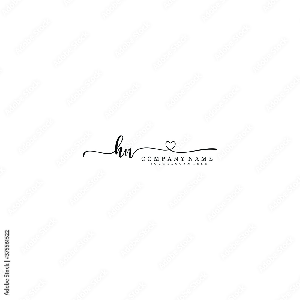 HN Initial handwriting logo template vector HN Initial handwriting logo template vector