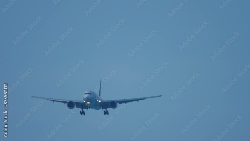 Airliner on final approach to the airport Airliner on final approach to the airport