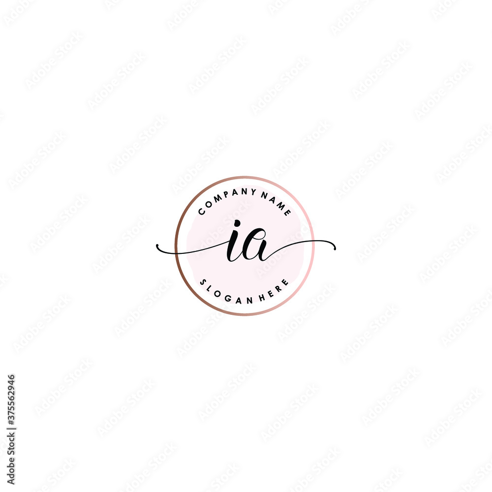 IA Initial handwriting logo template vector IA Initial handwriting logo template vector