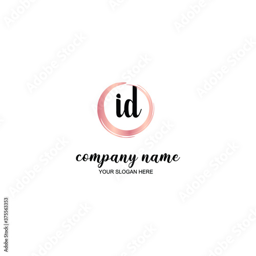 ID Initial handwriting logo template vector