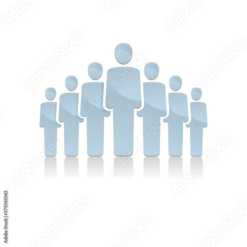 Wallpaper Mural Group of people - working team schematic silhouettes  - isolated vector icon Torontodigital.ca