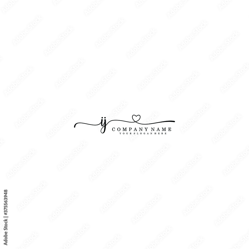 IJ Initial handwriting logo template vector IJ Initial handwriting logo template vector